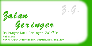 zalan geringer business card